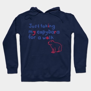 Just Taking My Capybara For a Walk Funny Quote Hoodie